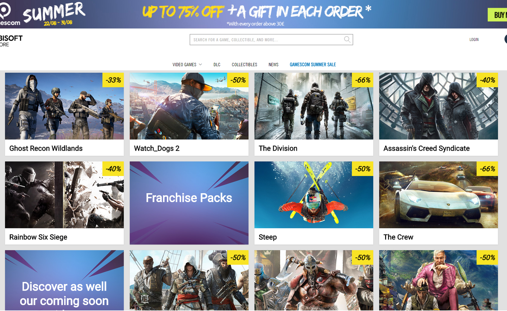 Ubisoft Store, sono iniziati i saldi in occasione dell’E3 2019