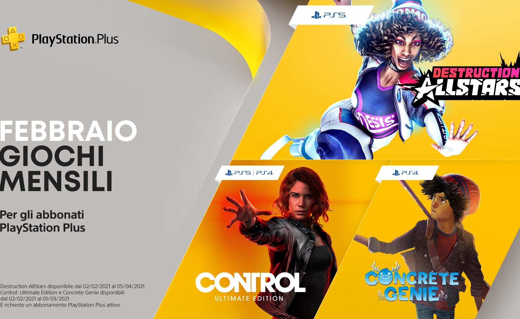 PS Plus: giochi gratis di febbraio 2021, c’è anche un’esclusiva PS5