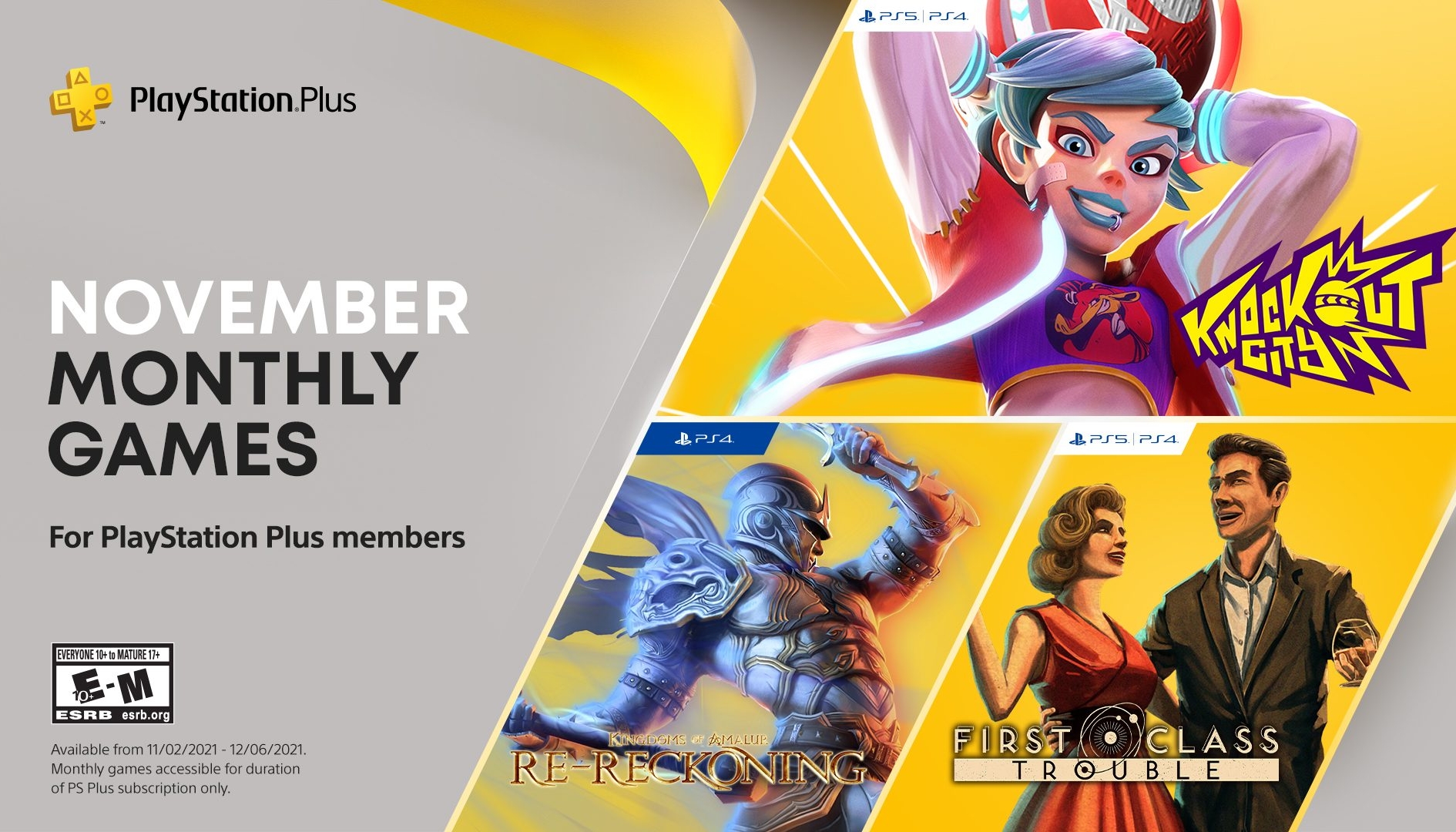 PS Plus: annunciati ben 6 giochi gratis per il mese di Novembre 2021, ecco quali