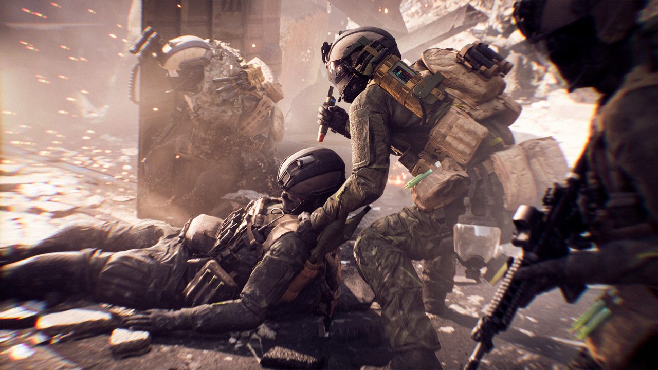 Platino di Battlefield 6: un soldato del Supporto rianima un compagno