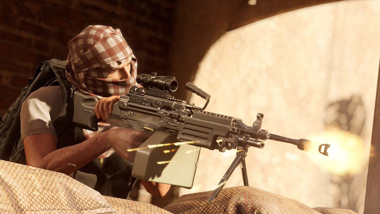 Insurgency: Sandstorm trofei: un insorto spara con la mitragliatrice da una finestra