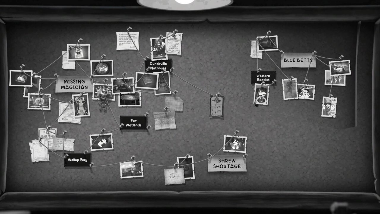 MOUSE: P.I. For Hire trofei: la bacheca delle prove con gli indizi dei casi