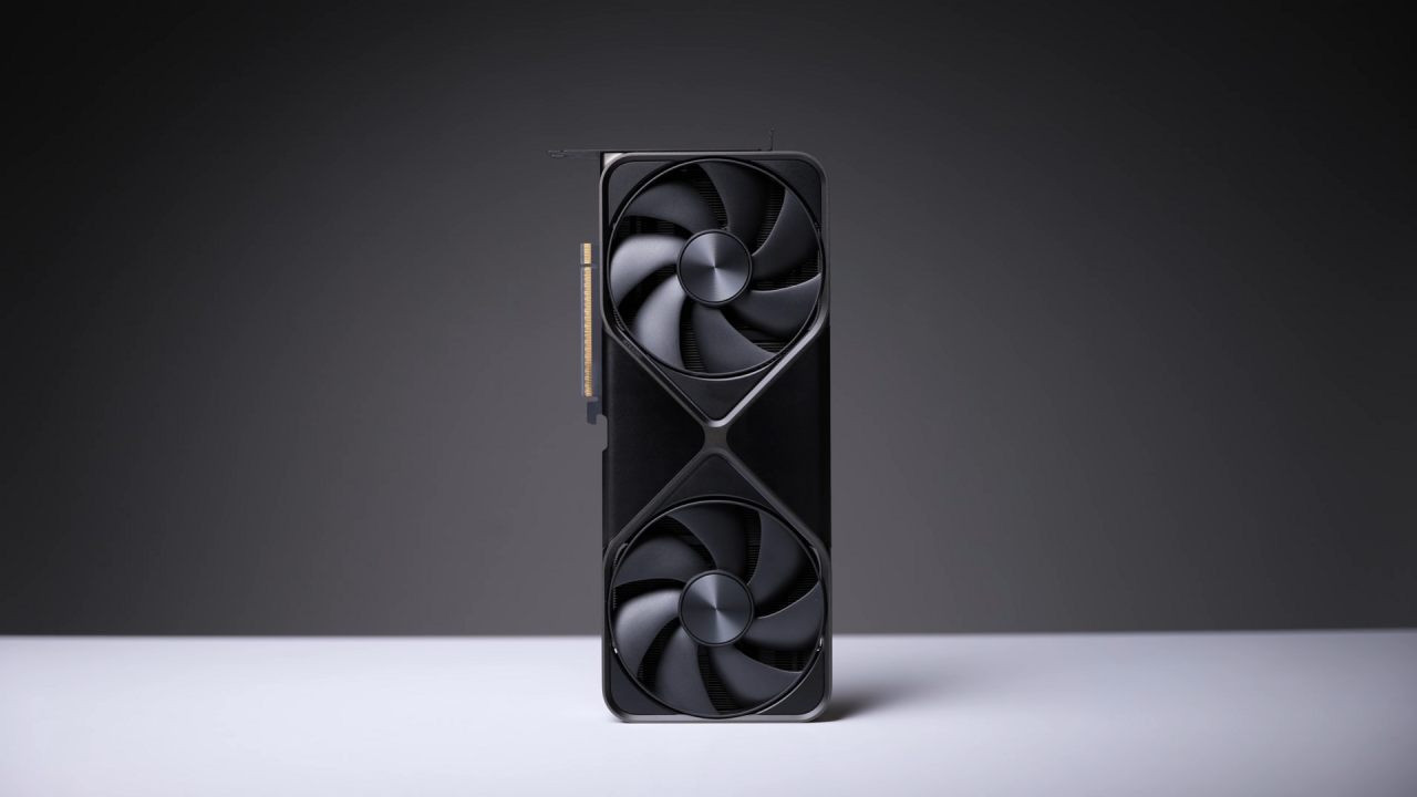 RTX 5090 Founders Edition vista frontale con le due ventole