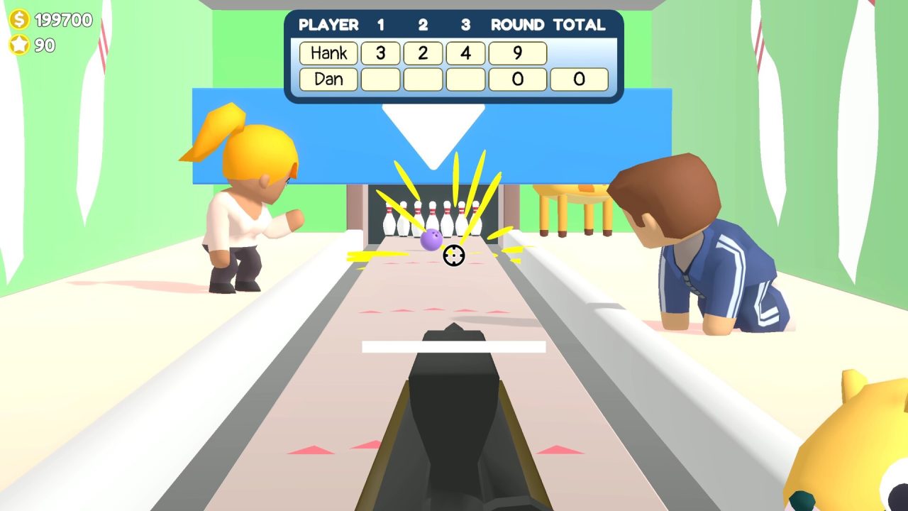 Platino di Sniper Dan: il minigioco del bowling nell'ufficio di Dan