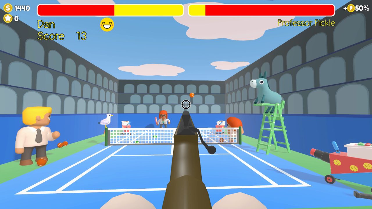Sniper Dan trofei: il minigioco del tennis visto dal mirino del fucile
