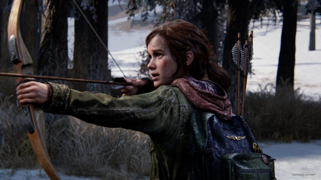 Ellie con l'arco in The Last of Us Parte I