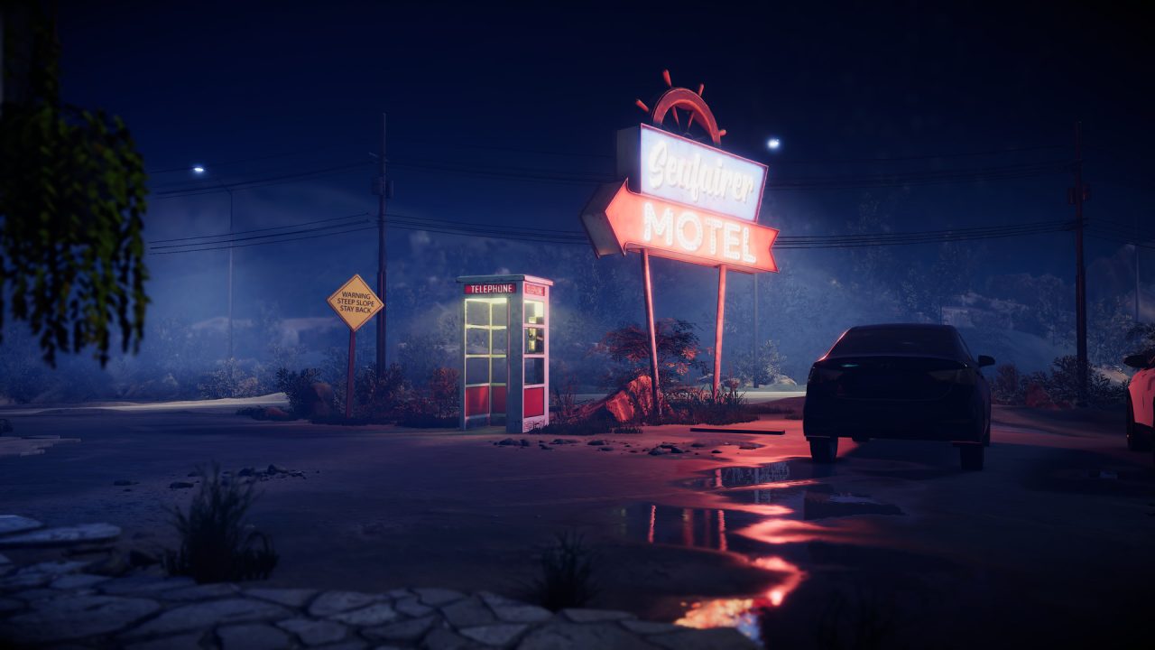 Platino di Alfred Hitchcock Vertigo: un motel con l'insegna al neon di notte