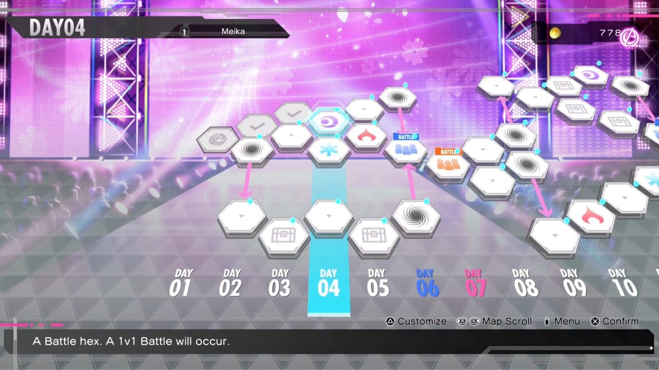 Platino di Alice Gear Aegis CS: il tabellone esagonale del torneo