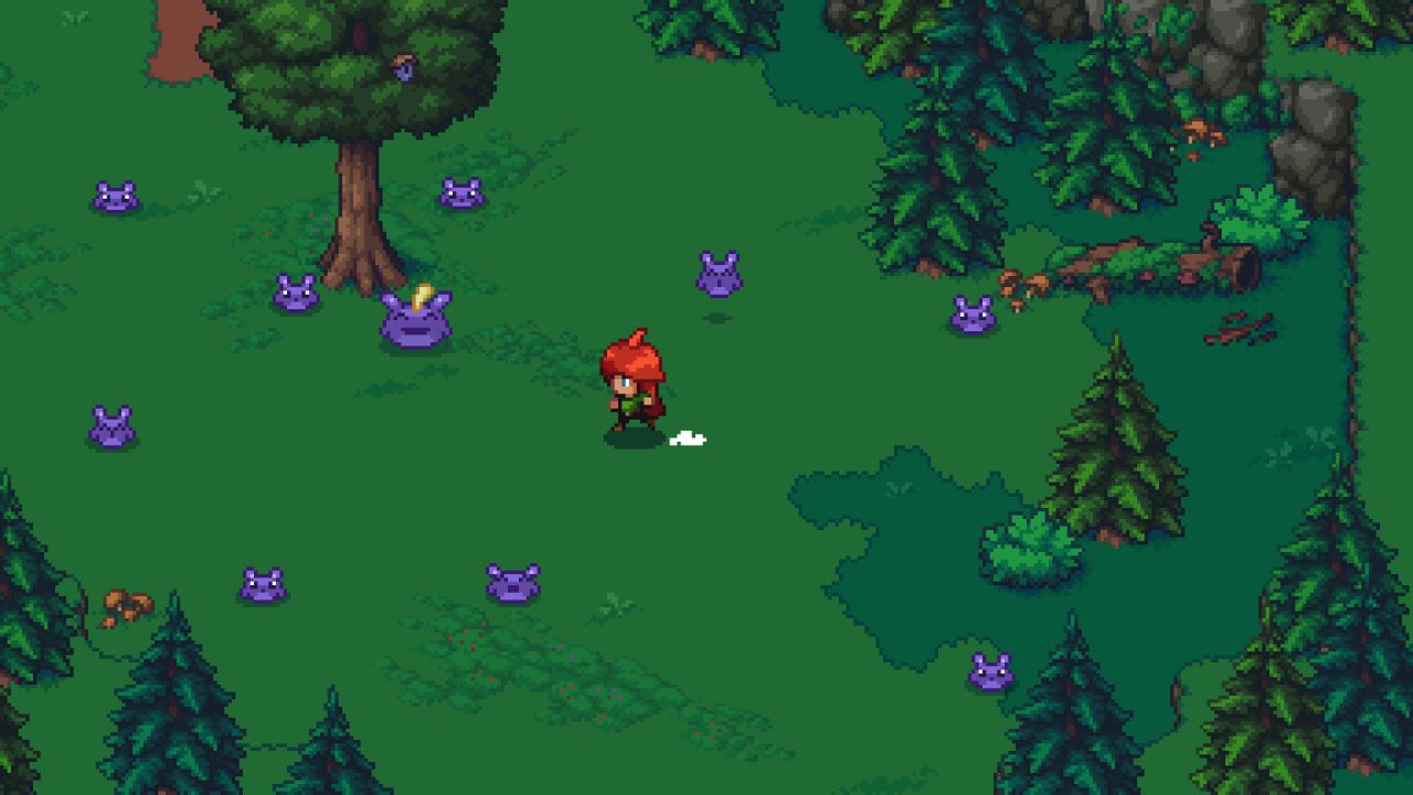 Platino di Arietta of Spirits: la protagonista nel bosco con i cuccioli di spirito nascosti nei cespugli