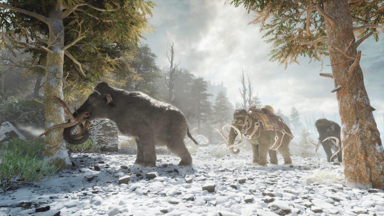 Platino di ARK: Survival Ascended: mammut nella zona innevata