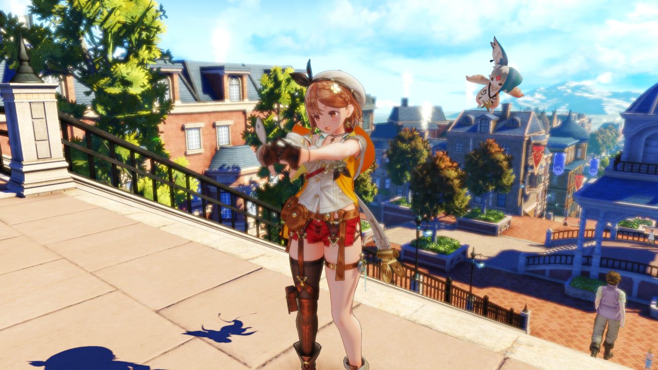 Atelier Ryza 2 trofei: Ryza sul balcone con vista sulla città