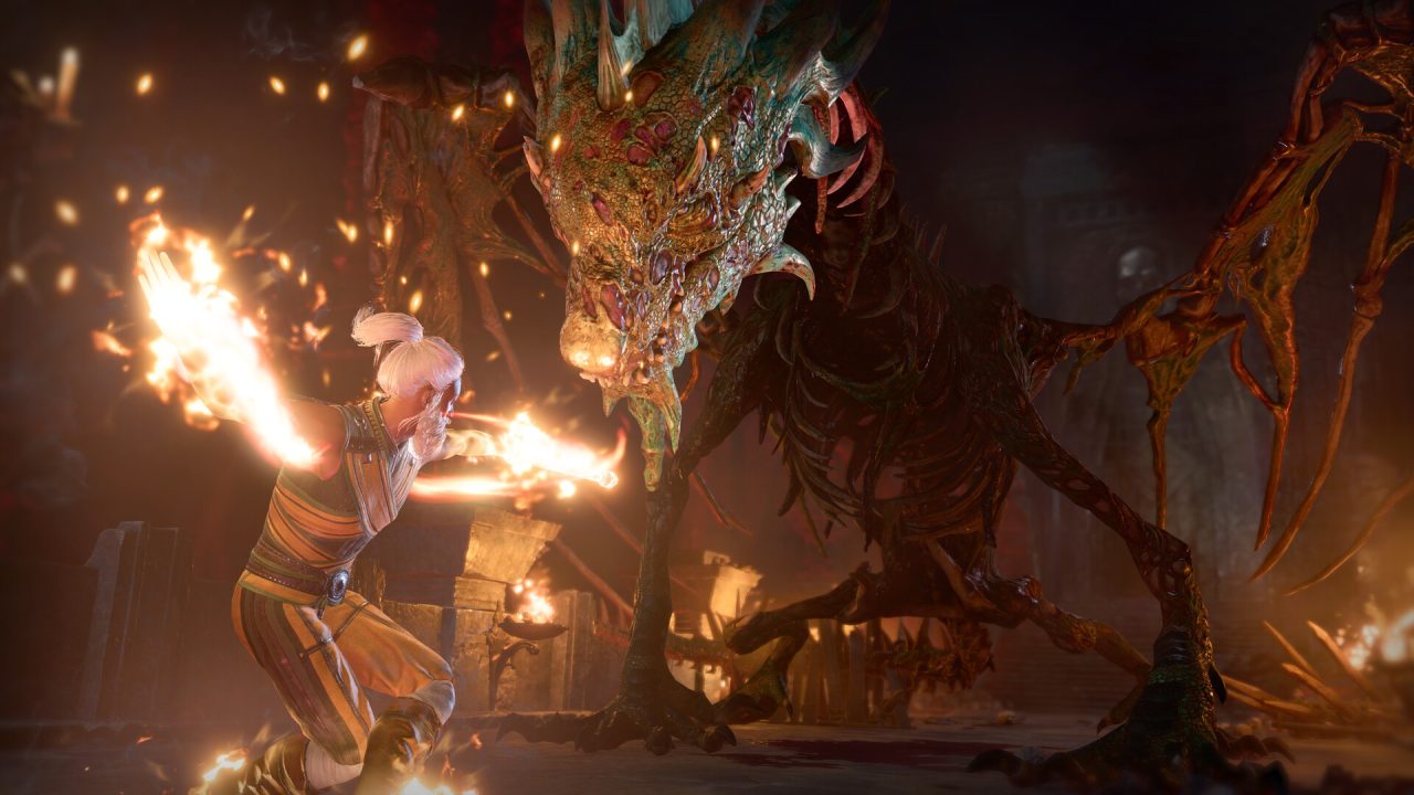 Baldur's Gate 3 trofei: Karlach affronta un drago tra le fiamme