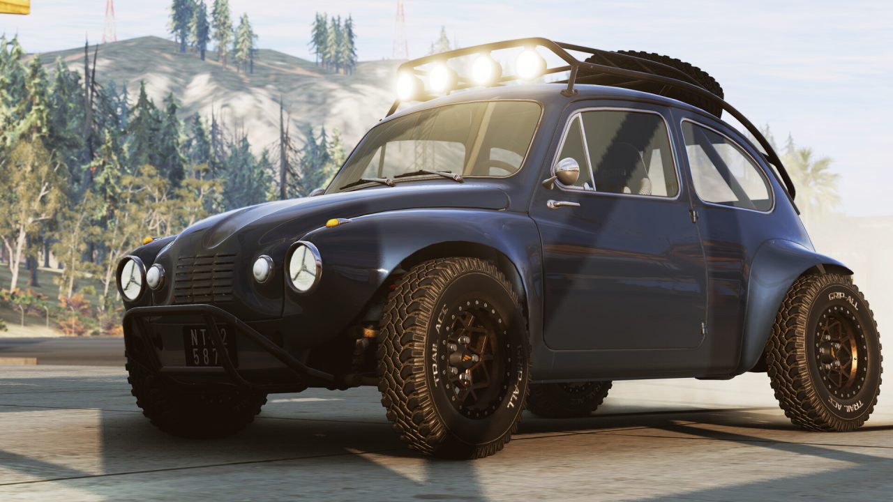 Un'auto da fuoristrada su strada in BeamNG.drive