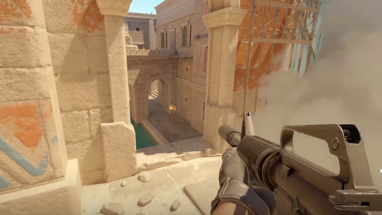 Cheater CS2: visuale in prima persona con fucile in Counter-Strike 2