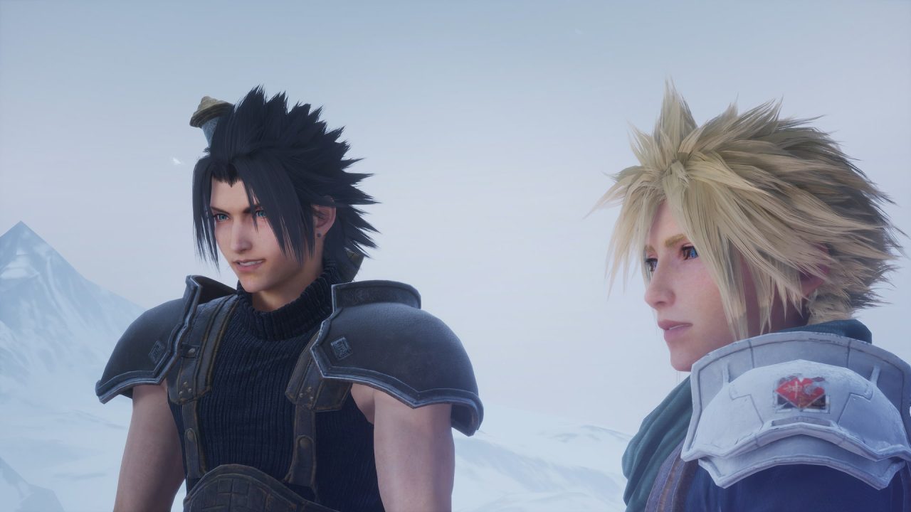 Platino di Crisis Core Final Fantasy VII Reunion: Zack e Cloud nella neve