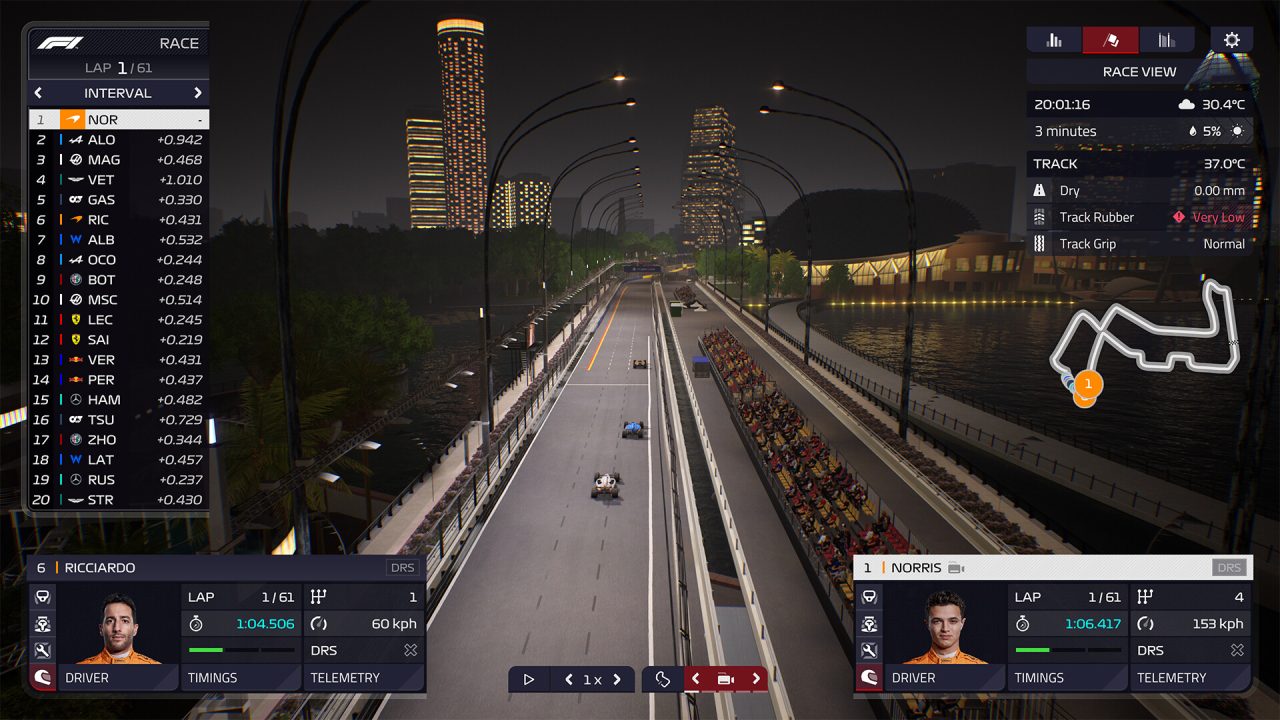 F1 Manager 2022 trofei: gara notturna sul circuito cittadino