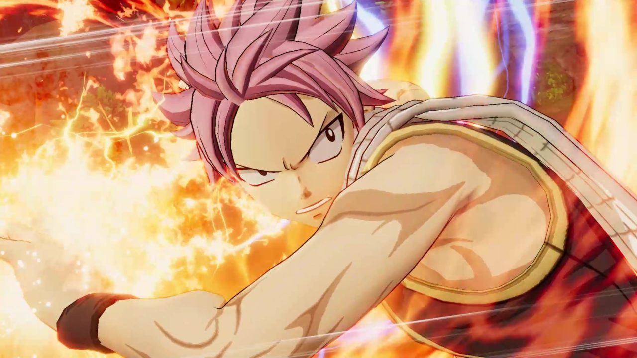 Fairy Tail trofei: Natsu pronto a colpire avvolto dalle fiamme