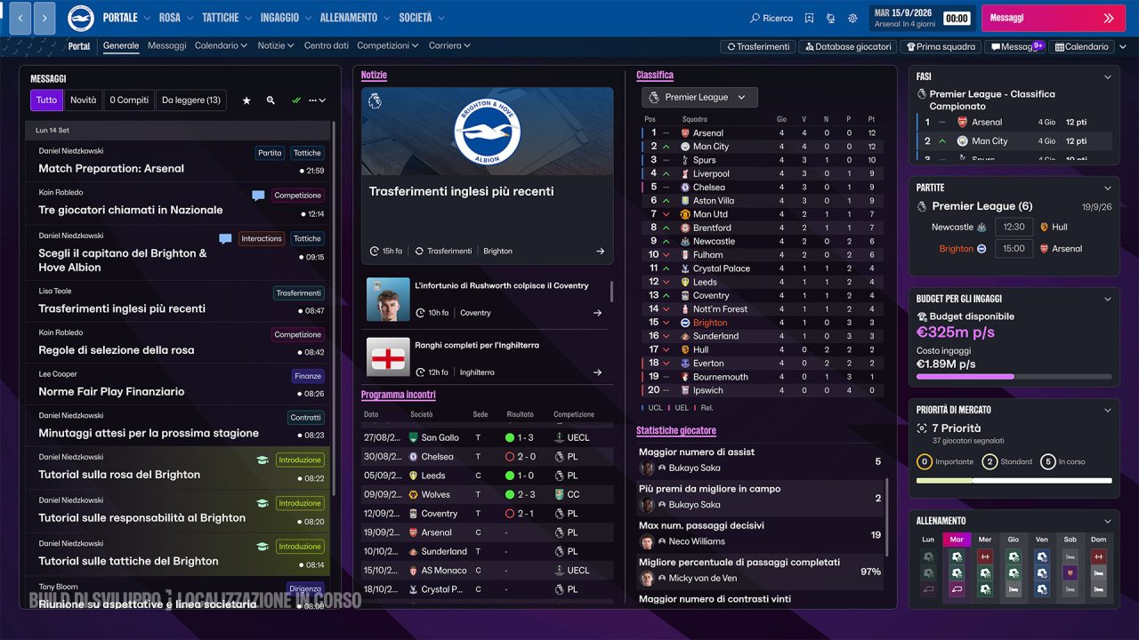 Football Manager 27 gratis su Steam: la schermata del portale con notizie e classifica