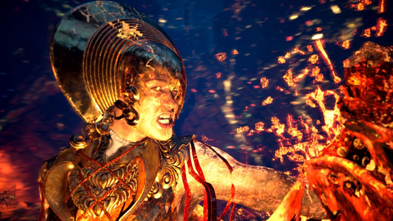 Platino di Forspoken: la Tantha Sila avvolta dalle fiamme