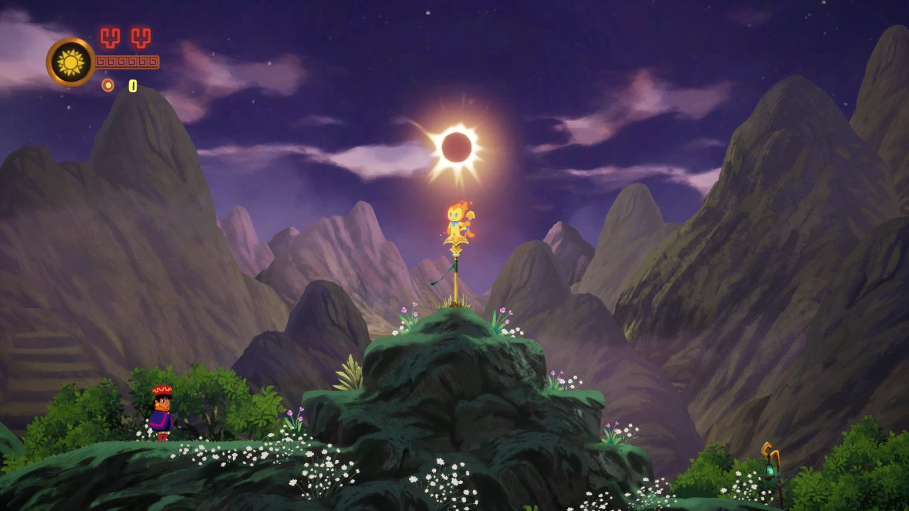 Imp of the Sun trofei: un'eclissi sulle montagne al crepuscolo