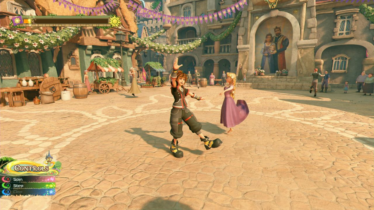 Sora e Rapunzel in Kingdom Hearts III della Kingdom Hearts Collection su Switch 2