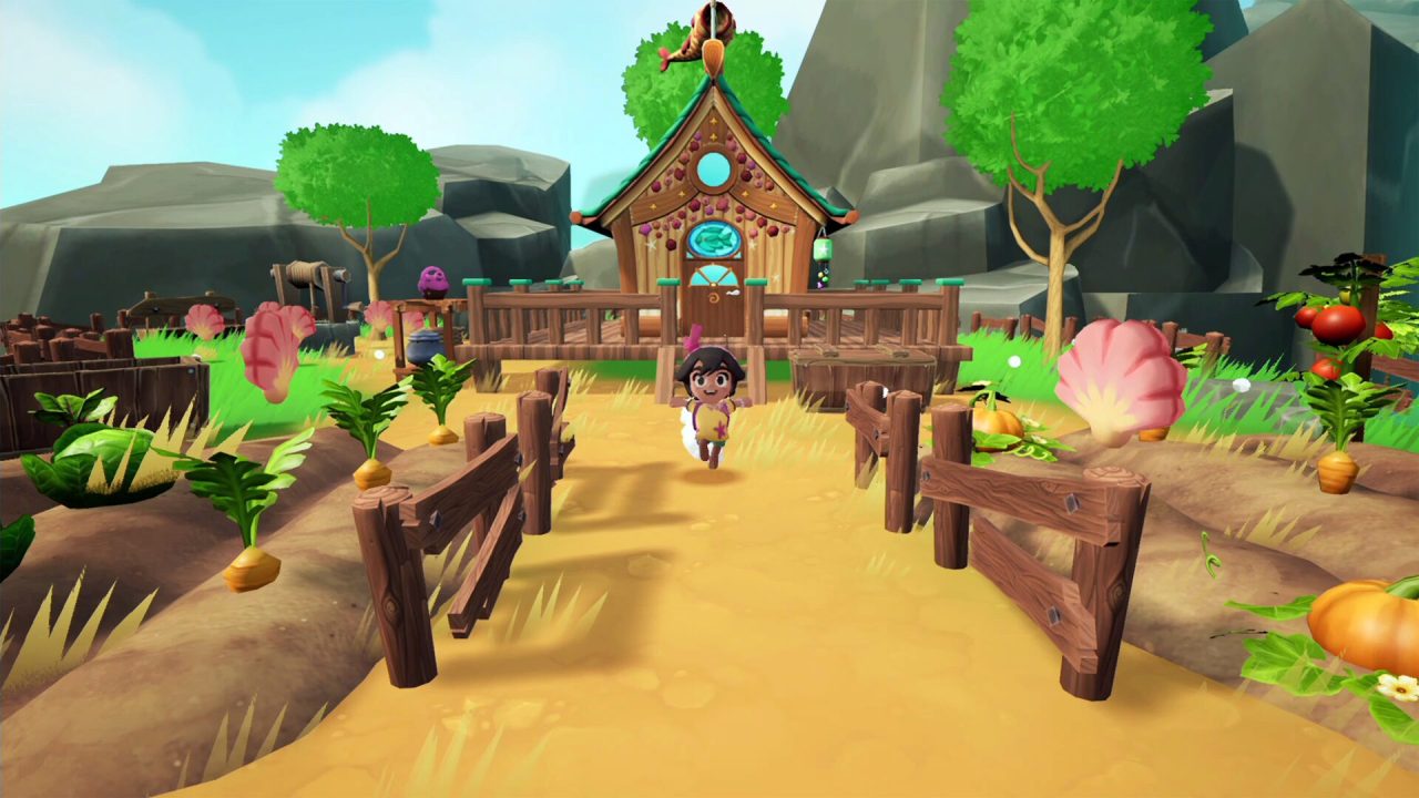 Koa and the Five Pirates of Mara trofei: Koa corre verso un villaggio