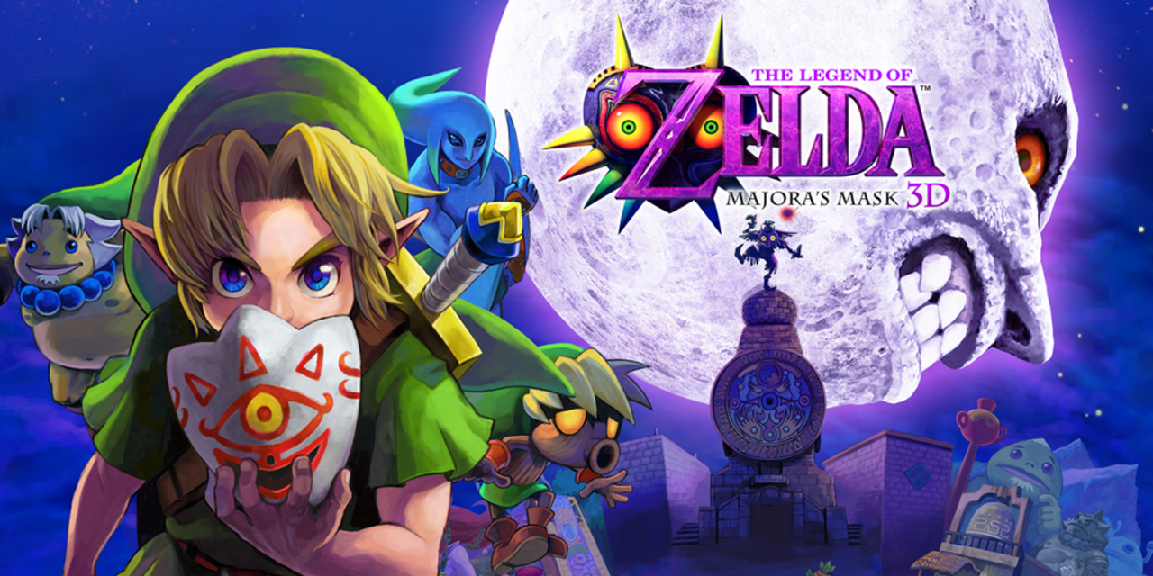 Artwork ufficiale di Zelda Majora's Mask con la luna di Termina