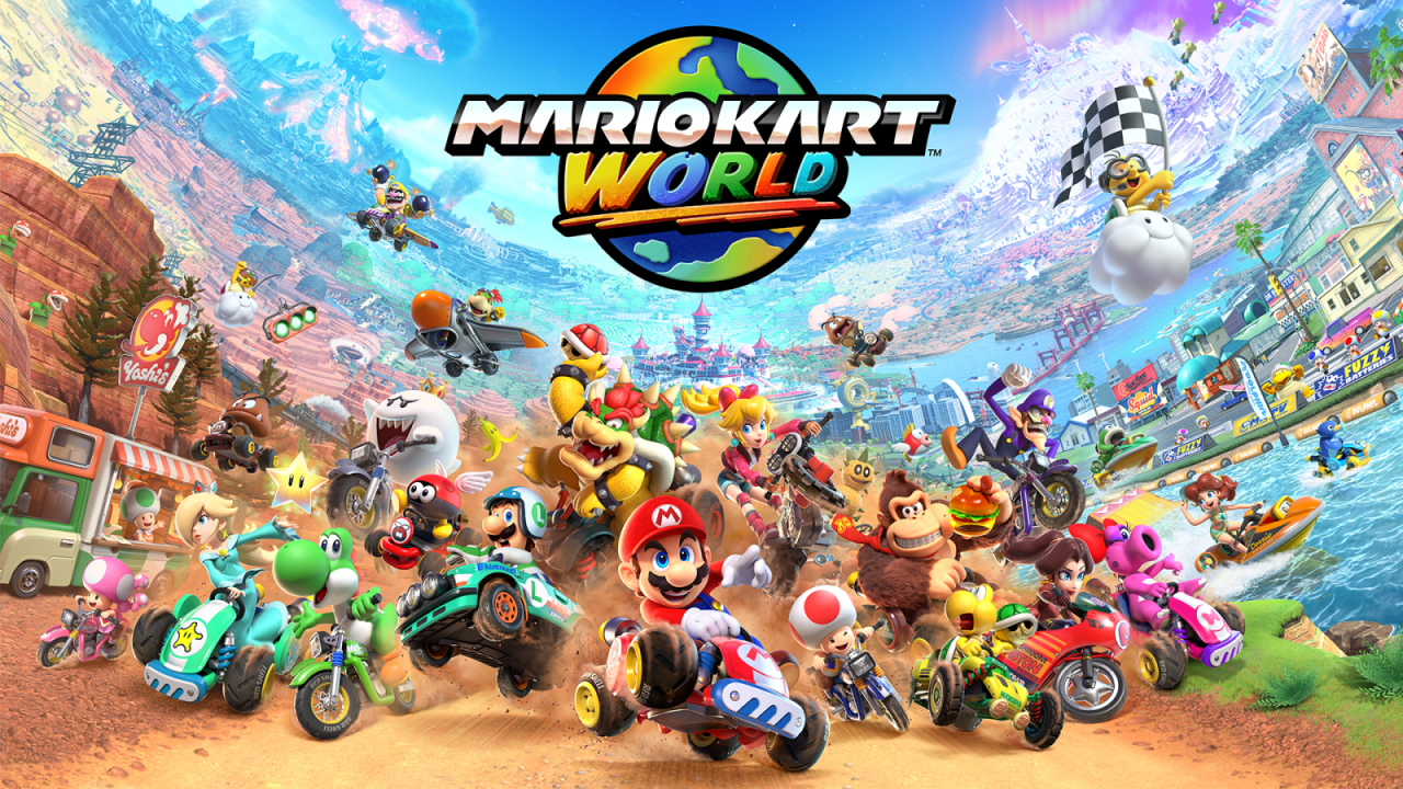 Artwork di Mario Kart World su Switch 2, il presente della serie dopo la chiusura di Mario Kart Tour