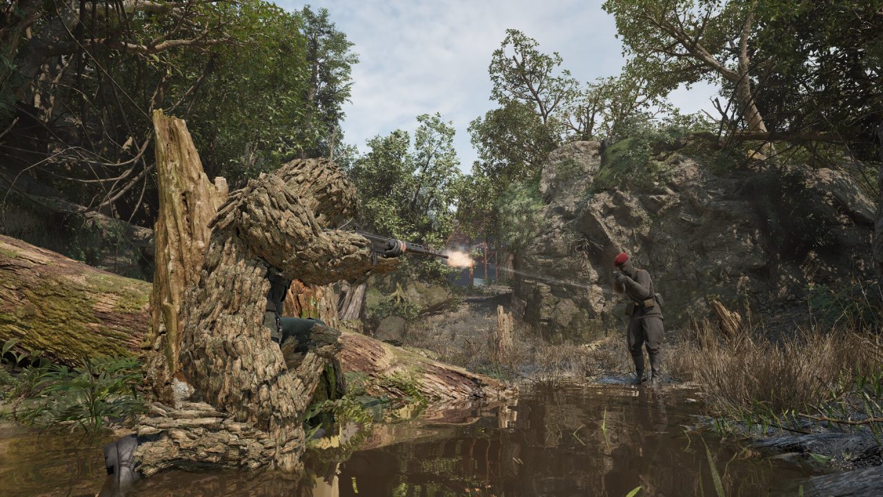Metal Gear Solid Delta trofei: Snake mimetizzato tra la vegetazione