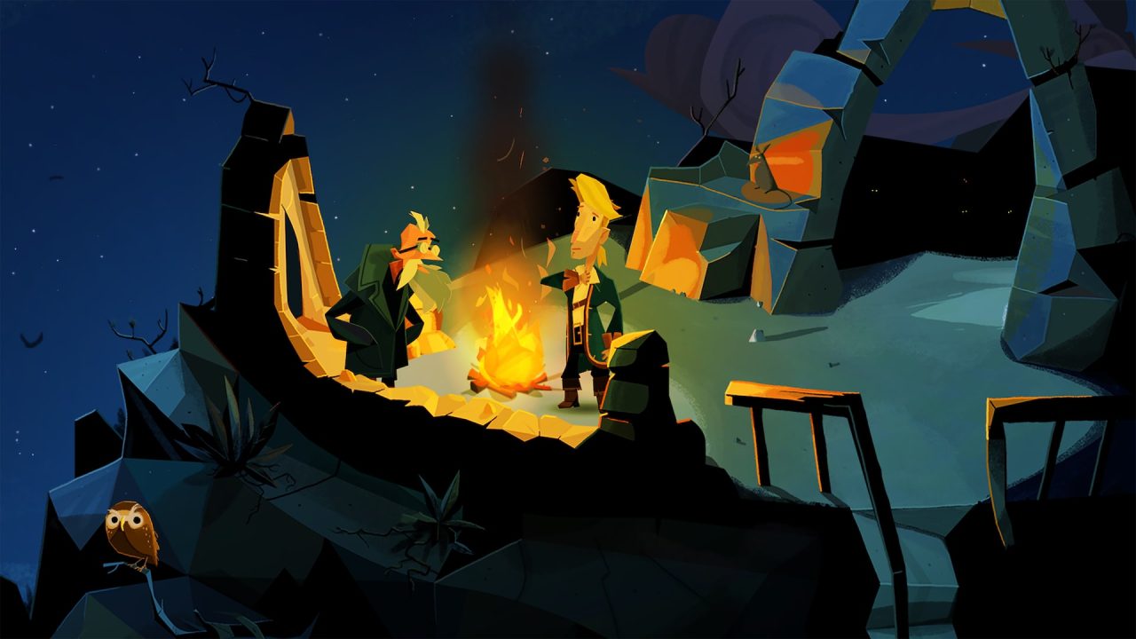 Platino di Return to Monkey Island: Guybrush accanto al fuoco