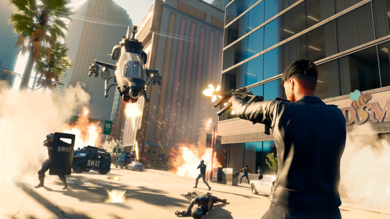 Platino di Saints Row 2022: sparatoria in strada con un elicottero
