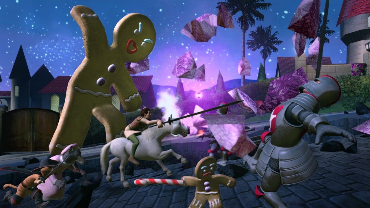 Shrek 2 Remastered, l'Omino di Pan di Zenzero gigante in azione