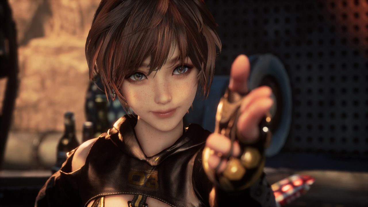 Primo piano di Lily in Stellar Blade, per la versione Switch 2 Complete Edition