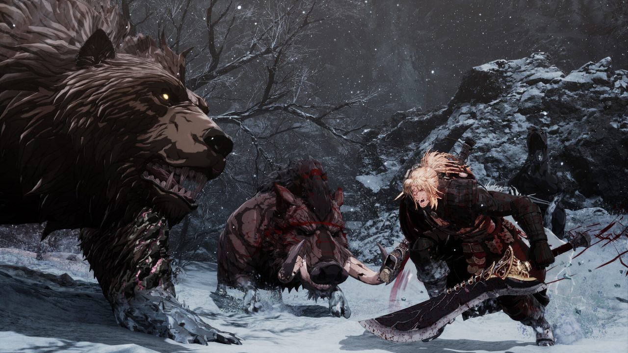 Platino di The First Berserker: Khazan: Khazan affronta un orso e un cinghiale