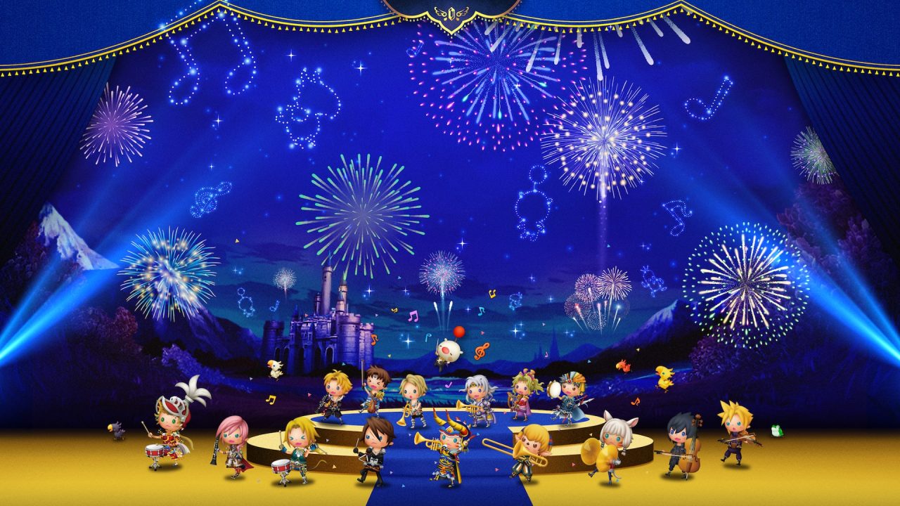 Theatrhythm Final Bar Line trofei: il palco illuminato dai fuochi d'artificio