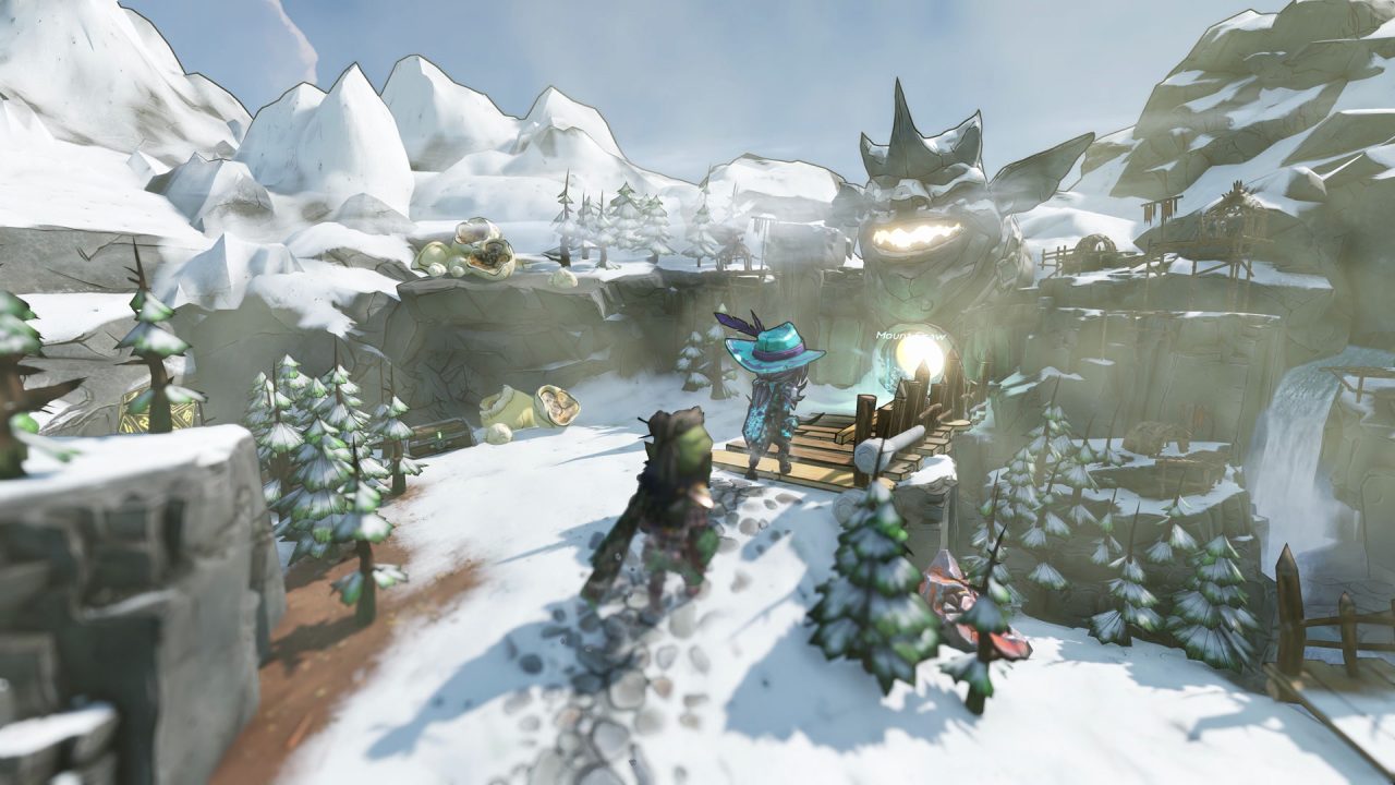 Tiny Tina's Wonderlands trofei: un sentiero innevato tra le montagne